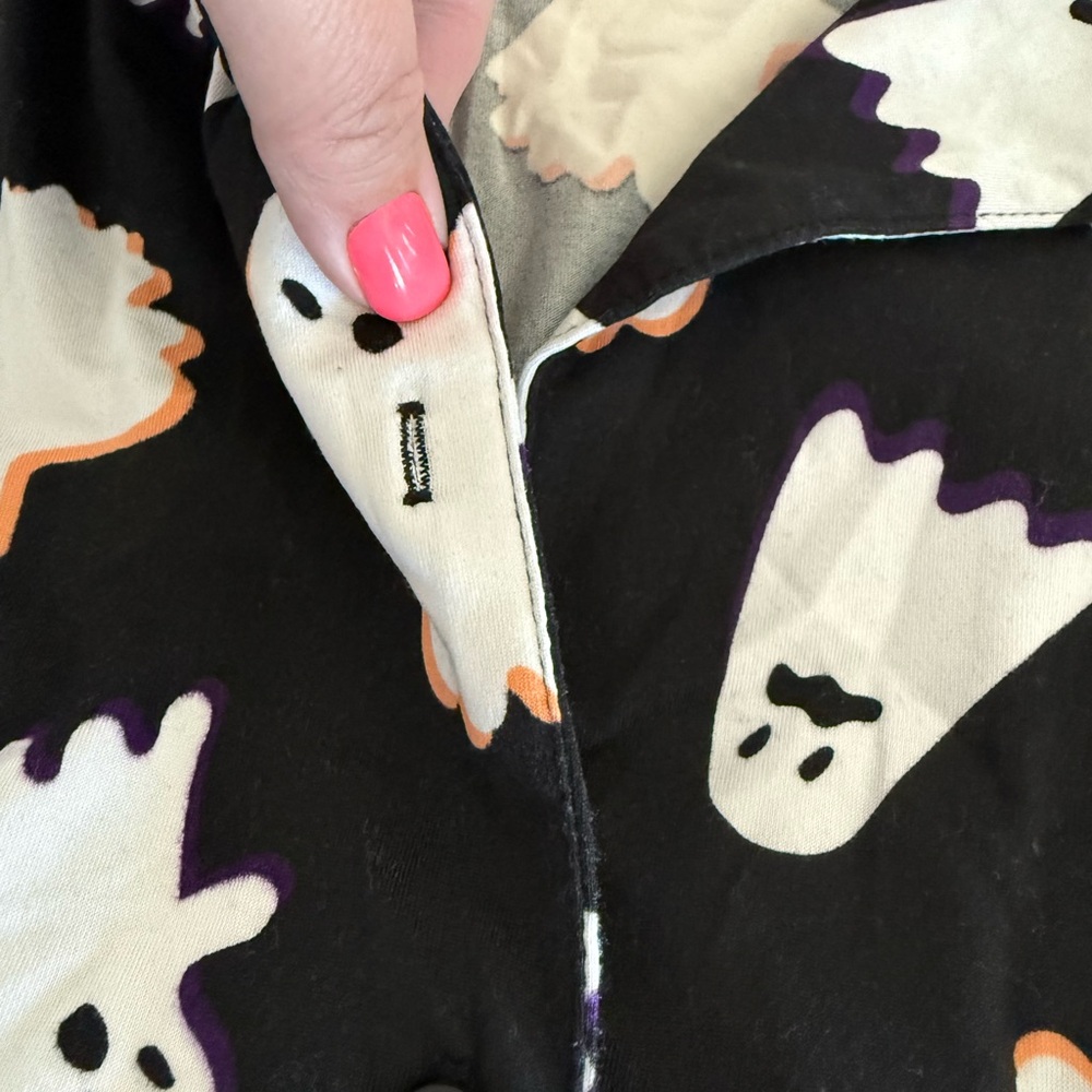 Ghost Print Women's Pajama Shorts Set Halloween - Picture 2 of 3